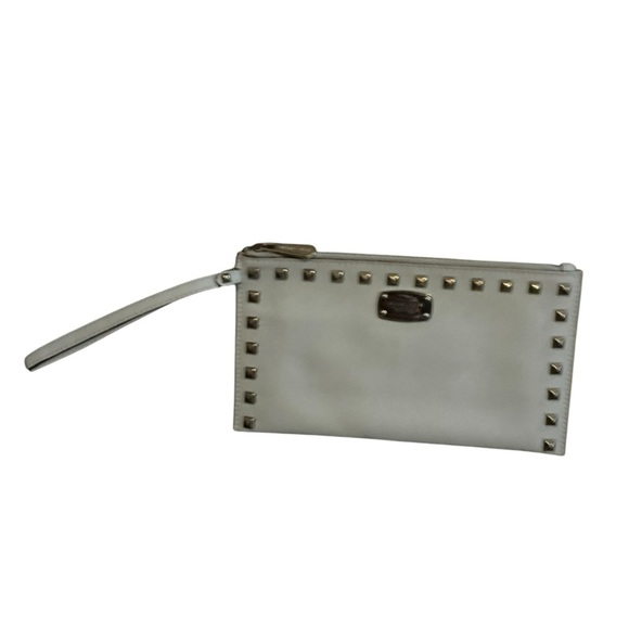 Michael Kors Women's Gray Studded Leather Wallet Wristlet Clutch NWOT!!​ - Picture 3 of 15